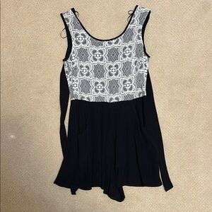 Miss Selfridges Black and White Lace Romper Size EU 8